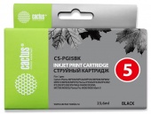 Картридж струйный Cactus CS-PGI5BK черный пигментный (23.6мл) для Canon Pixma MP470/MP500/MP520/MP530/MP600/MP800/MP810/MP830/MP979/iP3500/iP4200/iP4300/ iP5200/iP5300/iP6700D/MX700/MX850/iX4000/iX5000/Pro 9000/9000Mark II