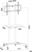 Стойка для телевизора Cactus CS-ST04 белый 37"-70" макс.68кг напольный мобильный