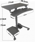 Стол для ноутбука Cactus VM-FDS108 столешница МДФ черный 71x39.2x110см (CS-FDS108BBK)