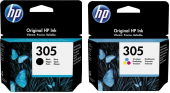 Картридж струйный HP 305 (3YM60AE+3YM61AE) 6ZD17AE черный/трехцветный печ.гол.в компл. (120стр.) (2мл) для HP DJ 2300/2700/2730/4100/4134