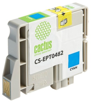Картридж струйный Cactus CS-EPT0482 T0482 голубой (14.4мл) для Epson Stylus Photo R200/R220/R300/R320/R340/RX500/RX600/RX620/RX640