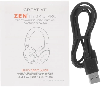 Гарнитура мониторные Creative Zen Hybrid Pro CLASSIC 1.2м черный беспроводные bluetooth оголовье (51EF1040AA001)
