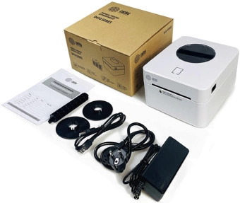 Термопринтер Cactus CS-TP-D410U-W 203dpi 160мм/с/USB для печ.этик. белый Термопринтер Cactus CS-TP-D410U-W 203dpi 160мм/с/USB для печ.этик. белый
