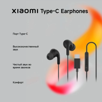 Гарнитура внутриканальные Xiaomi Type-C Earphones 1.25м белый проводные крепление за ухом (BHR8931GL)