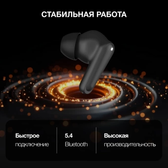 Гарнитура внутриканальные Hyundai Select H-EP203 черный беспроводные bluetooth в ушной раковине (HEP203B)