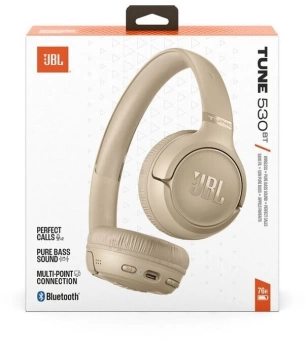 Гарнитура накладные JBL Tune 530BT бежевый беспроводные bluetooth оголовье (JBLT530BTBEGEU)