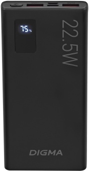 Мобильный аккумулятор Digma DGPF10A 10000mAh QC3.0/PD3.0 22.5W 3A 2xUSB-A/USB-C черный (DGPF10A22PBK)