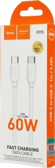 Кабель Hoco X115 52001 USB Type-C (m)-USB Type-C (m) 1м белый