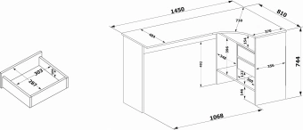 Стол для компьютера Сокол СПм-25П столешница ЛДСП дуб юкон 145x74x81см (00-00016792)