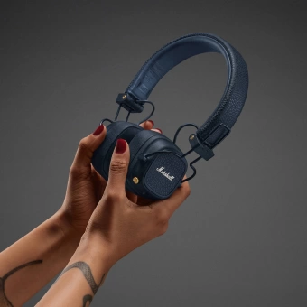 Гарнитура накладные Marshall Major V синий беспроводные bluetooth оголовье (MAJOR V MIDNIGHT BLUE)