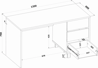 Стол Сокол СПм-210 столешница ЛДСП белый 75x135x60см (00-00015564)
