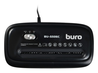 Шредер Buro Home BU-S506C черный (секр.P-4) фрагменты 5лист. 12лтр. пл.карты
