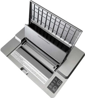 Шредер Office Kit SA200 (1,9х10) серый/черный с автоподачей (секр.P-5) фрагменты 200лист. 23лтр. пл.карты