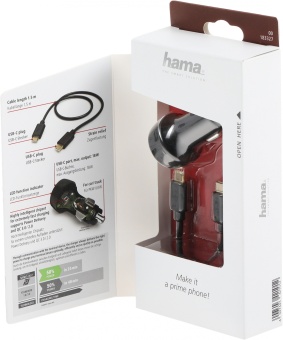 Автомобильное зар./устр. Hama H-183327 18W 3A (PD+QC) USB Type-C универсальное черный (00183327)