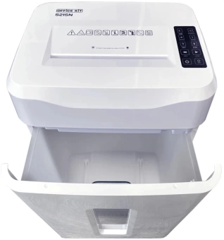 Шредер Office Kit S215N 3,9x38 белый (секр.P-4) фрагменты 22лист. 35лтр. скрепки скобы пл.карты CD