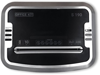 Шредер Office Kit S190 (2x2) черный (секр.P-6) фрагменты 7лист. 20лтр.