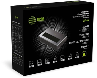 Проектор Cactus CS-U2.WT DLP 800Lm ANSI (1920x1080) 15000:1 ресурс лампы:50000часов 2xUSB typeA 2xHDMI 1.78кг Проектор Cactus CS-U2.WT DLP 800Lm ANSI (1920x1080) 15000:1 ресурс лампы:50000часов 2xUSB typeA 2xHDMI 1.78кг