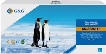 Картридж лазерный G&G GG-CF361XL голубой (18000стр.) для HP CLJ M552dn/M553N/M553DN/M553X/M577C/M577Z/M577F/M577DN с чипом