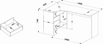 Стол для компьютера Сокол СПм-25 Л столешница ЛДСП венге (00-00015988)