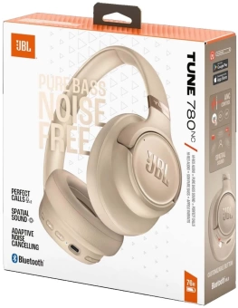 Гарнитура накладные JBL Tune 780NC 1.2м бежевый беспроводные bluetooth оголовье (JBLT780NCBEG)
