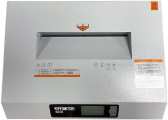 Шредер Office Kit S600 3,9 серый (секр.Р-2) ленты 40лист. 60лтр. скрепки скобы пл.карты CD