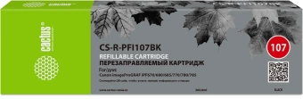 Картридж перезаправляемый струйный Cactus CS-R-PFI107BK черный для Canon imageProGRAF iPF670/680/685/770/780/785 без чипа