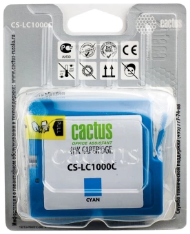 Картридж струйный Cactus CS-LC1000C голубой (20мл) для Brother DCP 130C/330С/MFC-240C/5460CN
