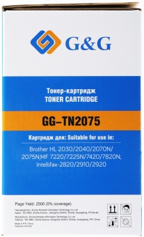 Картридж лазерный G&G GG-TN2075 черный (2500стр.) для Brother DCP-7010/7010R/7020/7025/7025R/FAX-2820/2825/2825R/2920/2920R/HL-2030/2030R/2040/2040R/2070N/2070/2070NR/MFC-7225/7225N/7420/7420R/7820/7820N/7820NR/7820R