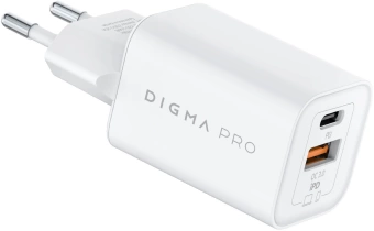 Сетевое зар./устр. Digma Pro DPW6C 65W 3.25A (PD+QC) USB-C/USB-A универсальное белый (DPW6С6GX11WH)