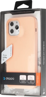 Чехол (клип-кейс) Deppa для Apple iPhone 12/12 Pro Liquid Silicone розовый (87712)