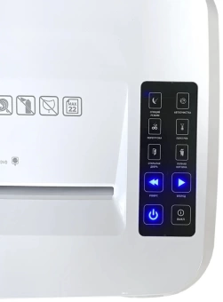 Шредер Office Kit S215N 3,9x38 белый (секр.P-4) фрагменты 22лист. 35лтр. скрепки скобы пл.карты CD