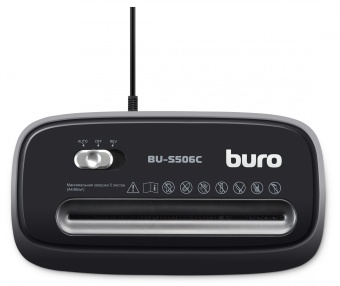 Шредер Buro Home BU-S506C черный (секр.P-4) фрагменты 5лист. 12лтр. пл.карты