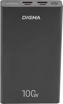 Мобильный аккумулятор Digma DGPD100WA 20000mAh QC3.0/PD3.0 100W 5A 2xUSB-A/2xUSB-C черный (DGPD20A100ABK)