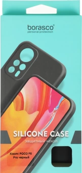 Чехол (клип-кейс) BoraSCO для Xiaomi Poco F6 Pro Silicone Case черный (73394)