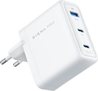 Сетевое зар./устр. Digma Pro DPW10C 100W 5A (PD+QC) 2хUSB-C/USB-A универсальное белый (DPW1С0G012WH)