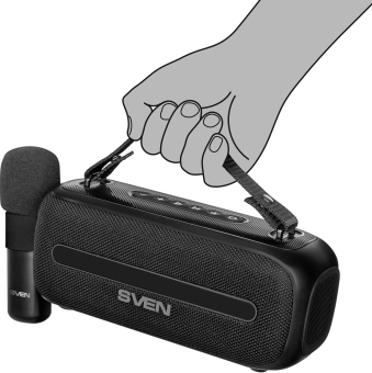 Колонка порт. Sven PS-255 черный 12W 2.0 BT 3600mAh (SV-022563)