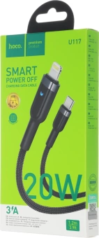 Кабель Hoco U117 IP(01467) USB Type-C (m)-Lightning (m) 1.2м черный