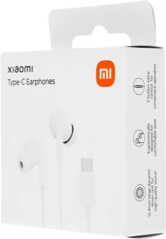 Гарнитура внутриканальные Xiaomi Type-C Earphones 1.25м белый проводные крепление за ухом (BHR8931GL)