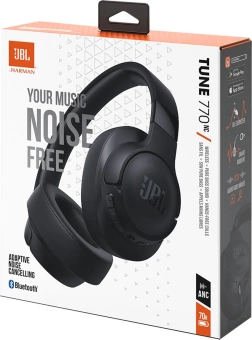 Гарнитура накладные JBL Tune 770NC 1.2м черный беспроводные bluetooth оголовье (JBLT770NCBLKCN)