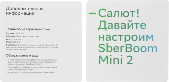 Умная колонка Sber Boom Mini 2 SBDV-00250A Салют черный 5W Mono BT/Wi-Fi