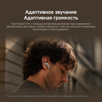 Гарнитура внутриканальные Xiaomi Buds 5 Pro BT белый беспроводные bluetooth в ушной раковине (BHR9642GL)