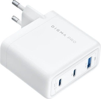 Сетевое зар./устр. Digma Pro DPW10C 100W 5A (PD+QC) 2хUSB-C/USB-A универсальное белый (DPW1С0G012WH)