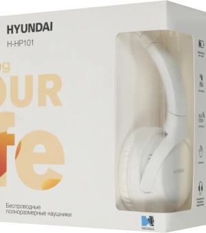 Гарнитура накладные Hyundai H-HP101 белый беспроводные bluetooth оголовье