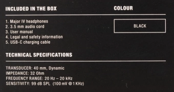 Гарнитура накладные Marshall Major IV черный беспроводные bluetooth оголовье (MAJOR IV BLACK)
