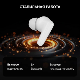 Гарнитура внутриканальные Hyundai Select H-EP203 белый беспроводные bluetooth в ушной раковине (HEP203W)