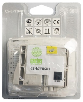 Картридж струйный Cactus CS-EPT0481 T0481 черный (16мл) для Epson Stylus Photo R200/R220/R300/R320/R340/RX500/RX600/RX620/RX640