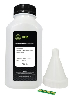 Тонер Cactus CS-RK-TN2375 черный флакон 140гр. (в компл.:флажок) для принтера Brother DCP L2500/L2520/L2540/L2560