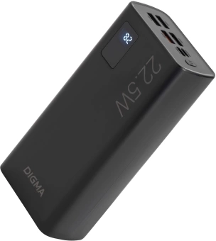 Мобильный аккумулятор Digma DGPF30A 30000mAh QC3.0/PD3.0 22.5W 3A 4xUSB-A/USB-C черный (DGPF30A22ABK)