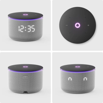 Умная колонка Yandex Станция Мини 3 Про Алиса серый 18W 1.0 BT/Wi-Fi (YNDX-00059GRY)