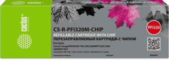 Картридж перезаправляемый струйный Cactus CS-R-PFI320M-CHIP PFI-320M пурпурный (260мл) для Canon imagePrograf TM-200/200MFP/205/300/300MFP/305 с чипом